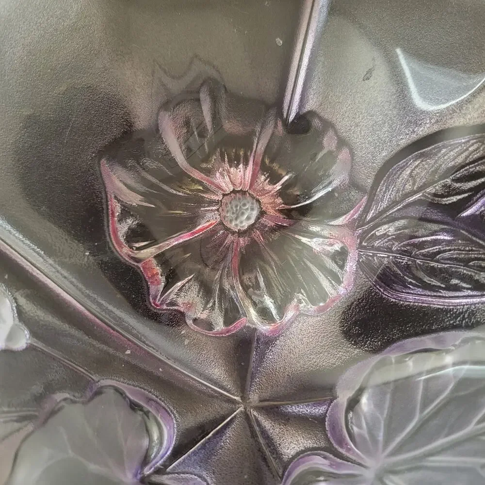 Unique Five sided Bowl Mikasa Pink Tinted Candy Dish Raised Designed‎ Stunning